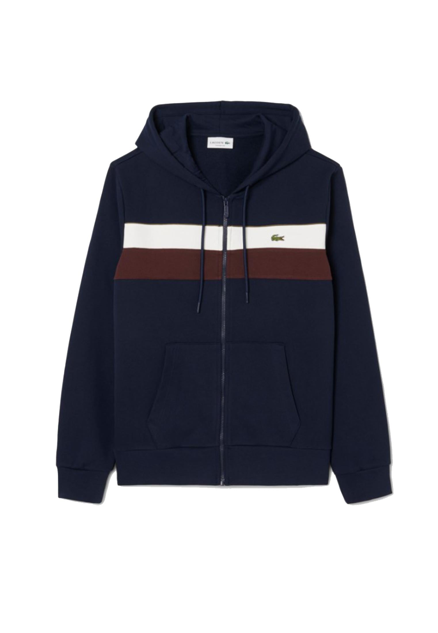 Felpa con cappuccio e zip blu sportiva Lacoste A25 SH5913 6WZ6WZ LACOSTE 