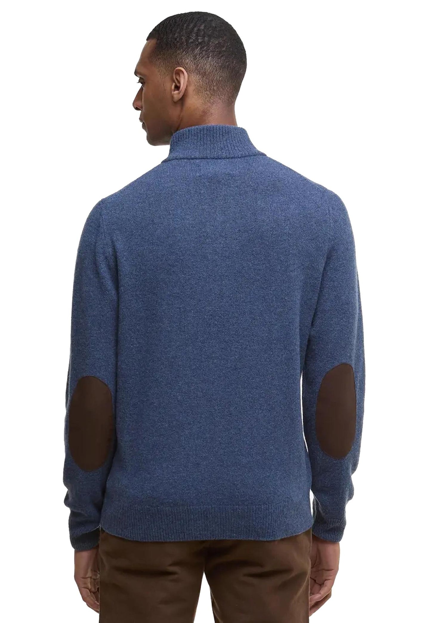 Felpa maglione con toppa gomito blu Essential Barbour A25 252MMKN0585 IN72IN72 BARBOUR 