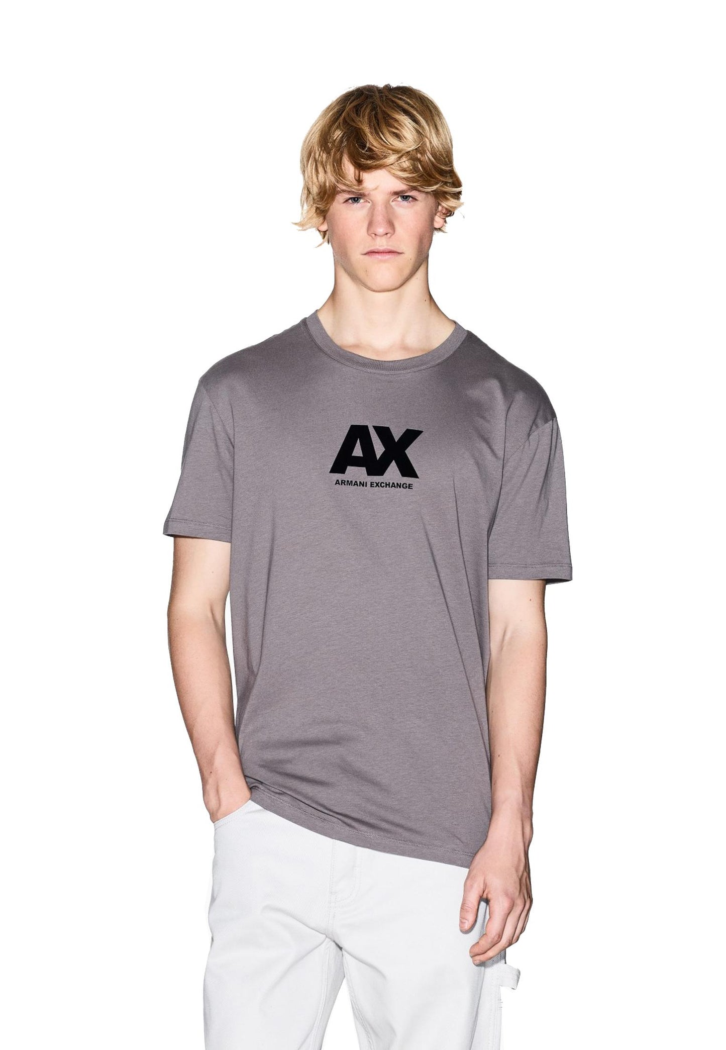 T-shirt girocollo grigio regular fit Armani Exchange A25 XM001403 AF16432 U8092U8092 ARMANI EXCHANGE 