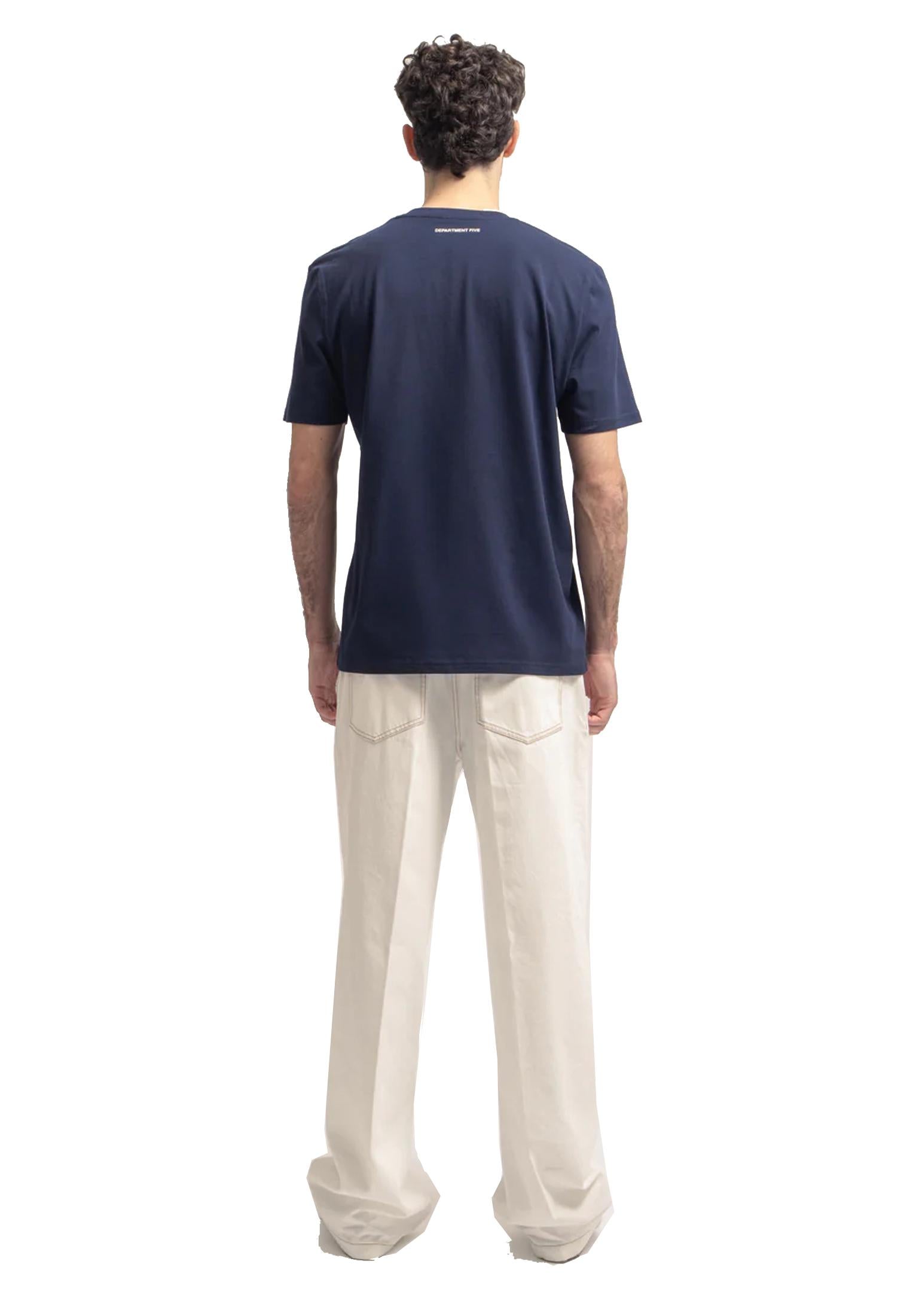 T-shirt blu girocollo cotone Bold Department Five P26 UT510 2JF0034 816816 DEPARTMENT FIVE 