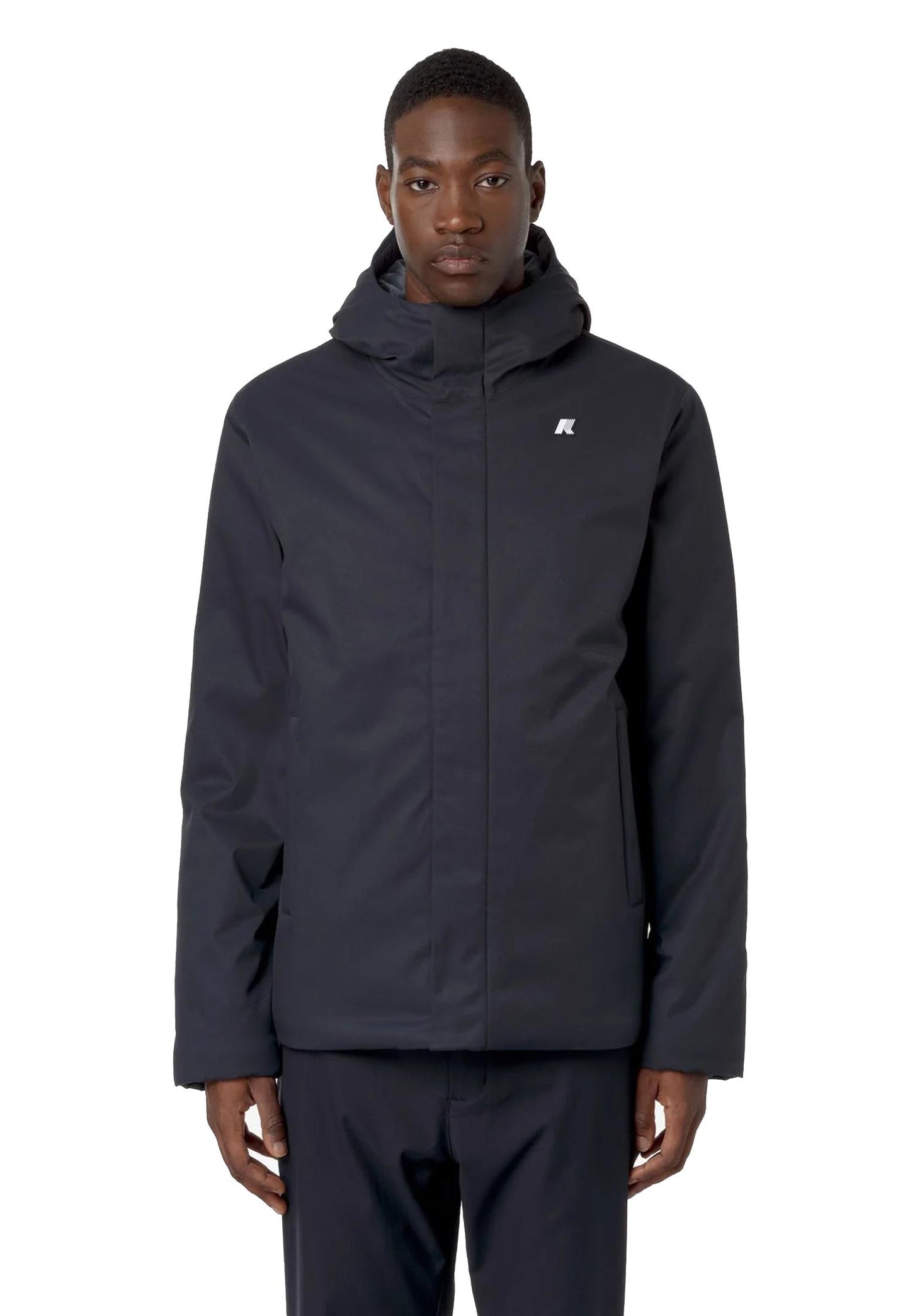 Giacca con cappuccio blu Impermeabile Jacko Twill Marmotta K-Way A25 K8133DW AL9AL9 K-WAY 