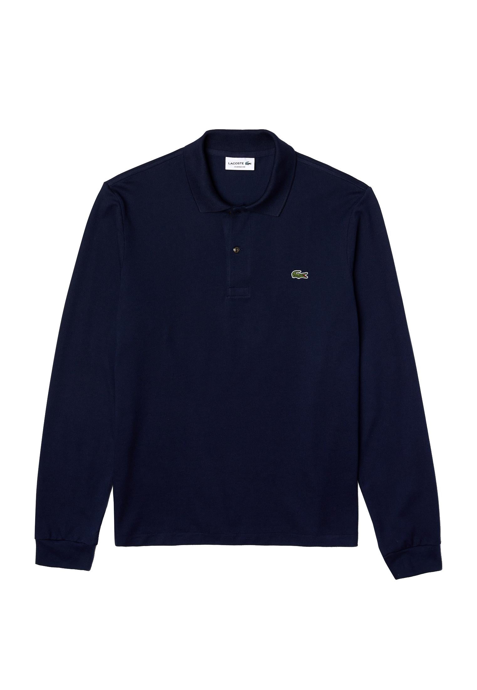 Polo blu cotone maniche lunge taglio classico Lacoste A25 L1312 166166 LACOSTE 