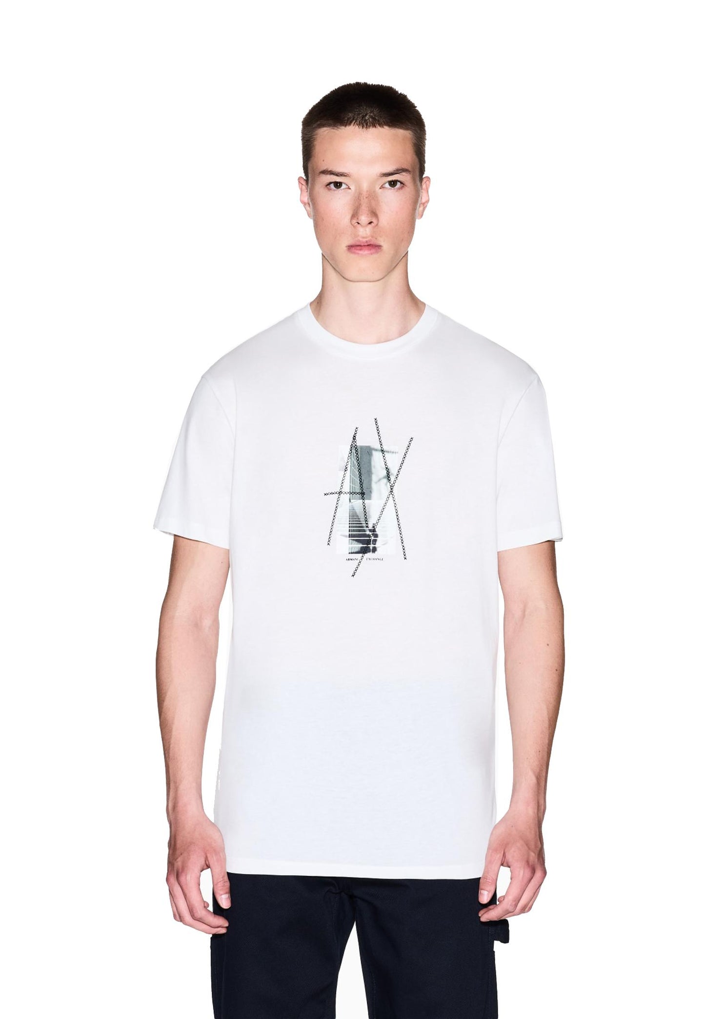T-shirt girocollo cotone bianca regular fit stampa grafica Armani Exchange A25 XM001440 AF10358 U0009U0009 ARMANI EXCHANGE 