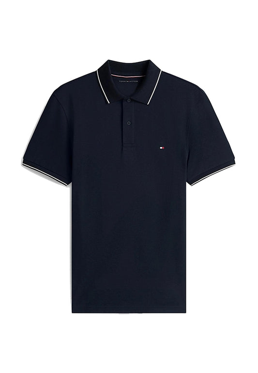 Polo blu bordo bianco Performance Regular Fit cotone Tommy Hilfiger P26 MW0MW37310DW5 DW5DW5 TOMMY HILFIGER 