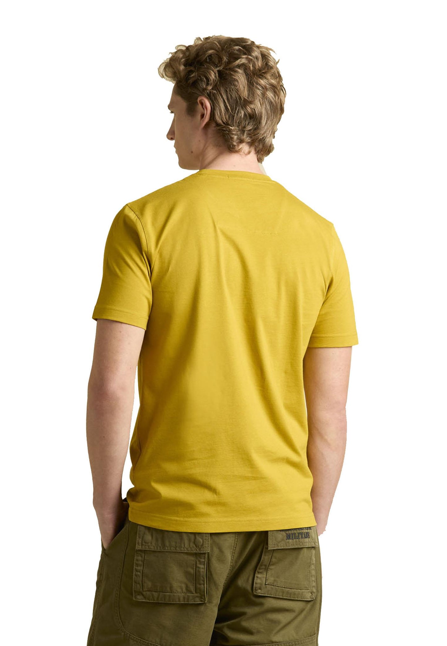 T-shirt girocollo cotone gialla logo feltro Aeronautica Militare A25 252TS2478UJ00641 5760657606 AERONAUTICA MILITARE 