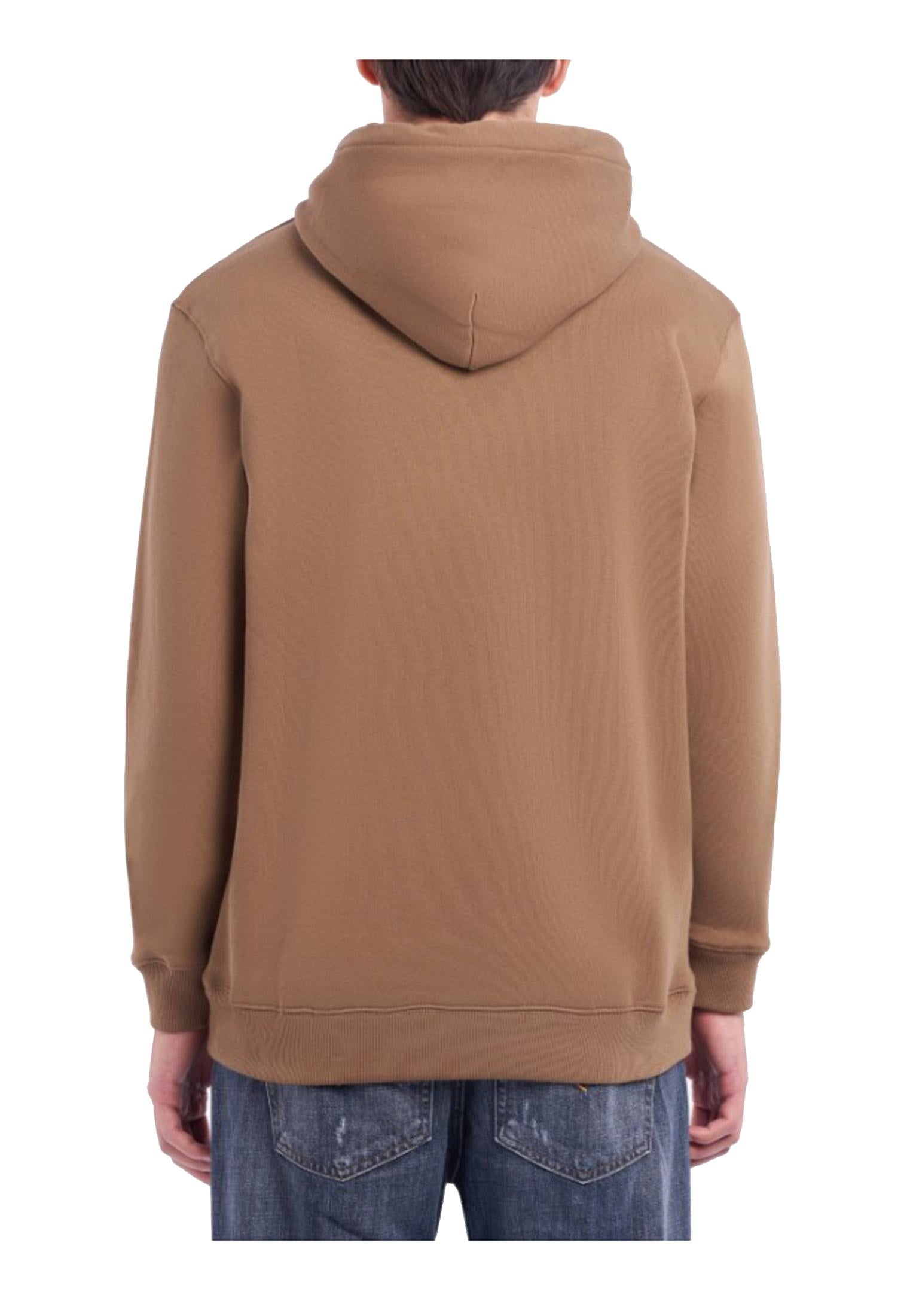 Felpa con cappuccio marrone cotone regular fit Dondup A25 UF649 KF0196U LP1033 DONDUP 