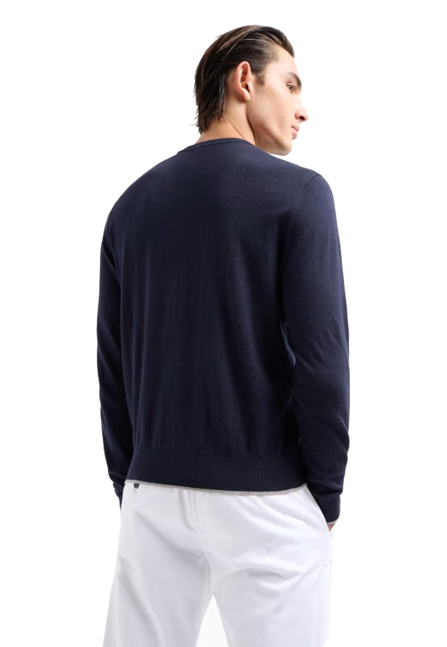 Maglione sottile girocollo cotone cashmere blu navu Armani Exchange P25 8NZM6AZM1HZ 15101510 ARMANI EXCHANGE 