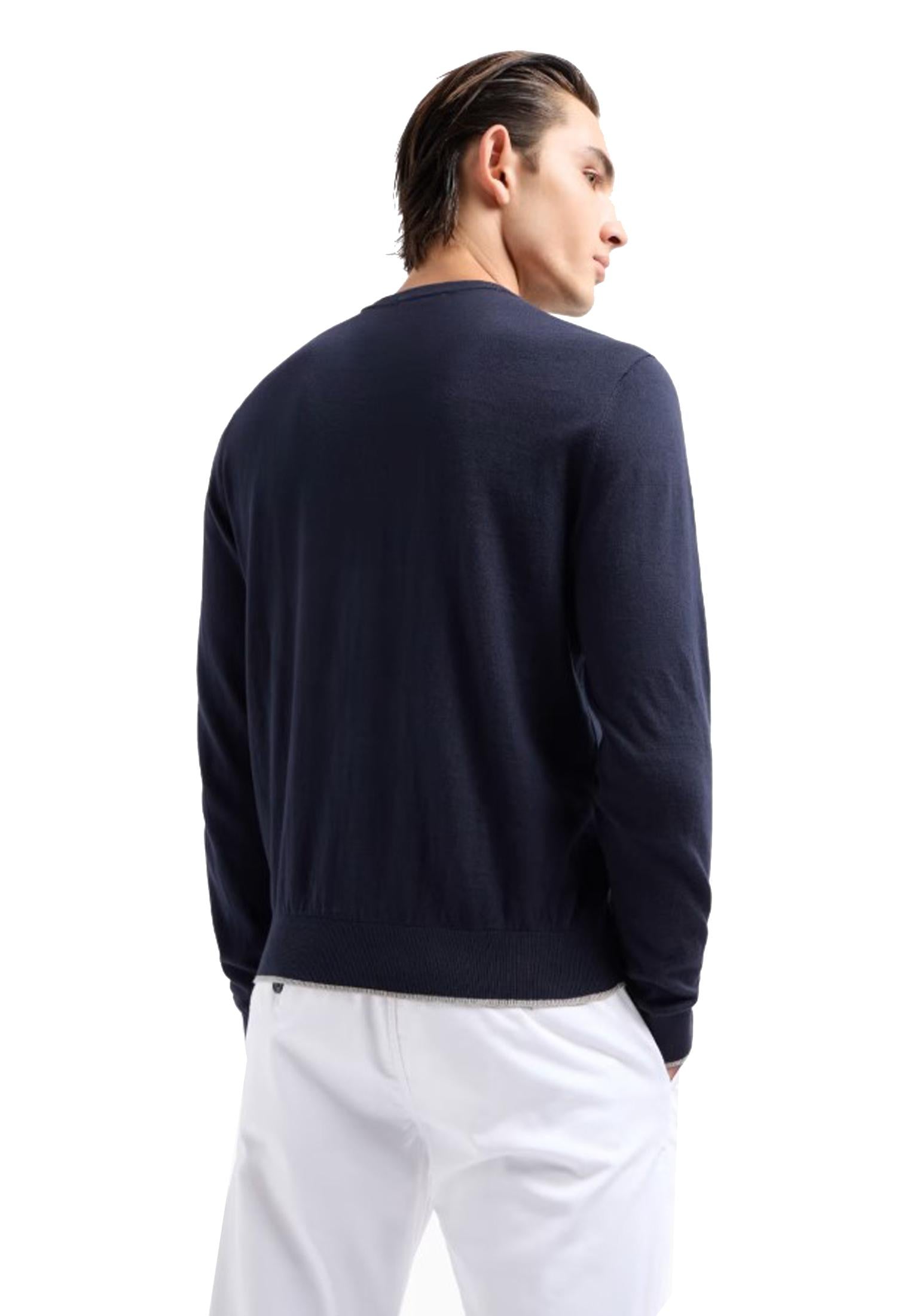 Maglione sottile girocollo cotone cashmere blu navu Armani Exchange P25 8NZM6AZM1HZ 15101510 ARMANI EXCHANGE 