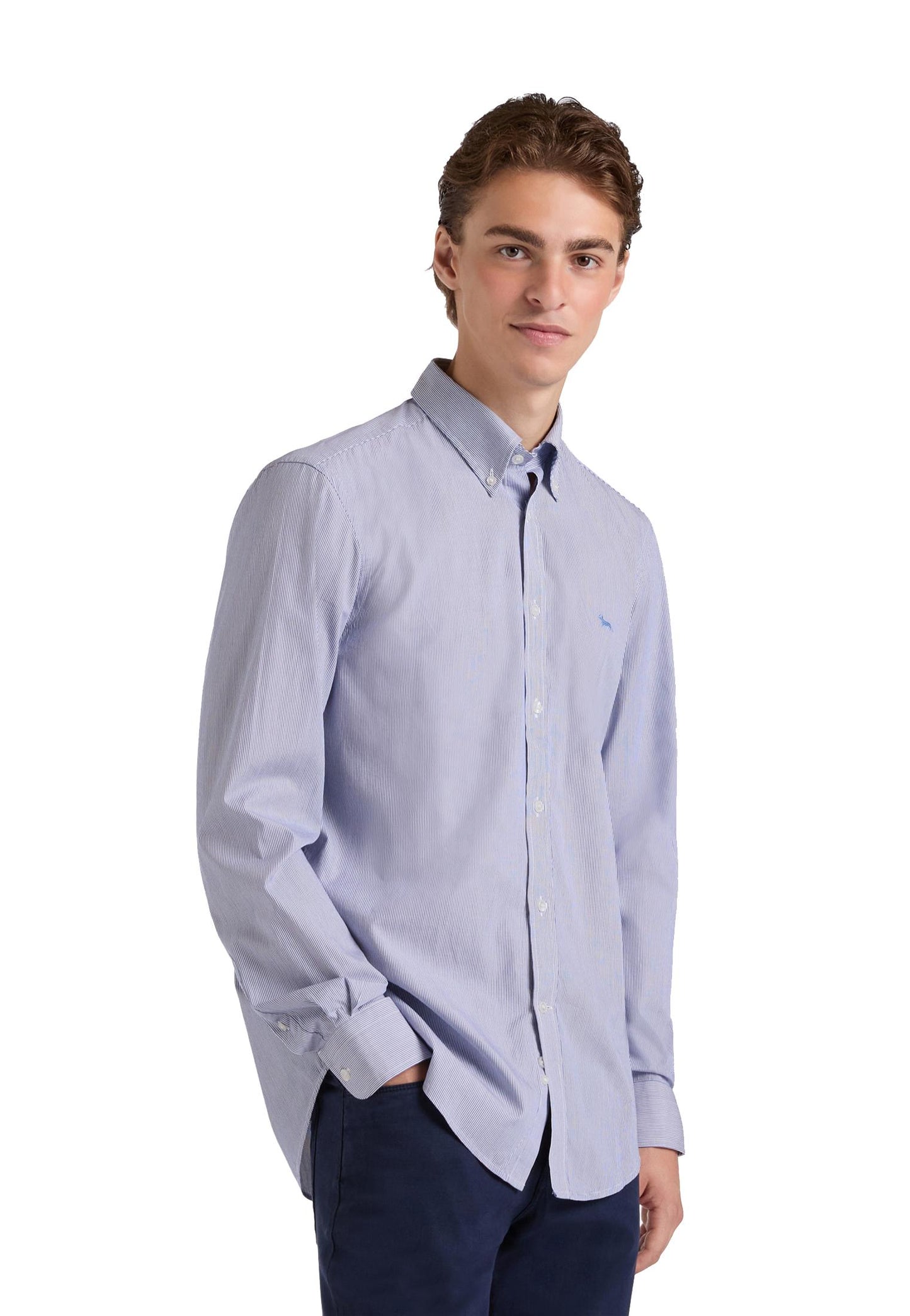 Camicia azzurra microrighe cotone Harmont & Blaine A25 CRP074013435B 810810 HARMONT&BLAINE 