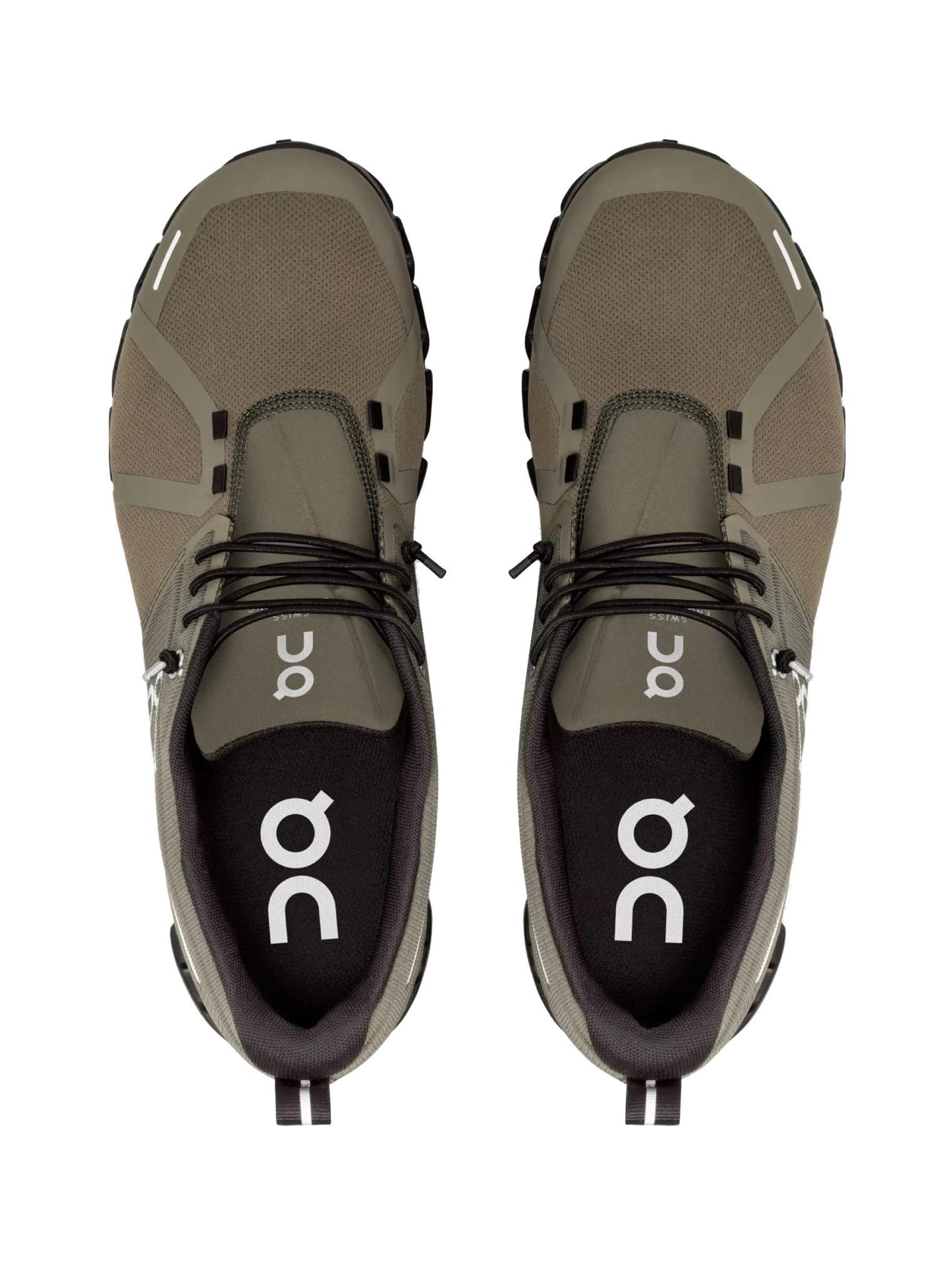 Scarpe sneakers da corsa uomo verde oliva e nere Cloud 5 Waterproof On A24