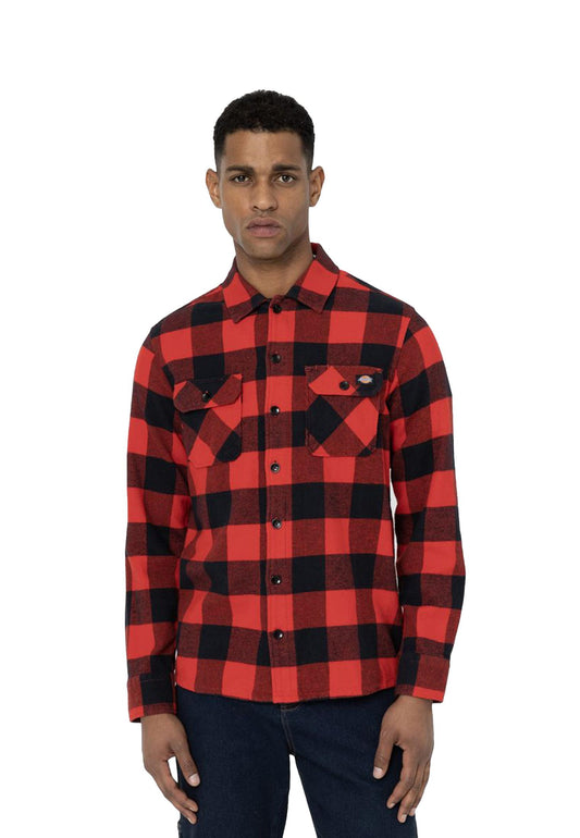 Camicia a quadri in flanella rossa Sacramento Dickies A25 DK0A4XDZRDX1 DKRDXDKRDX DICKIES 