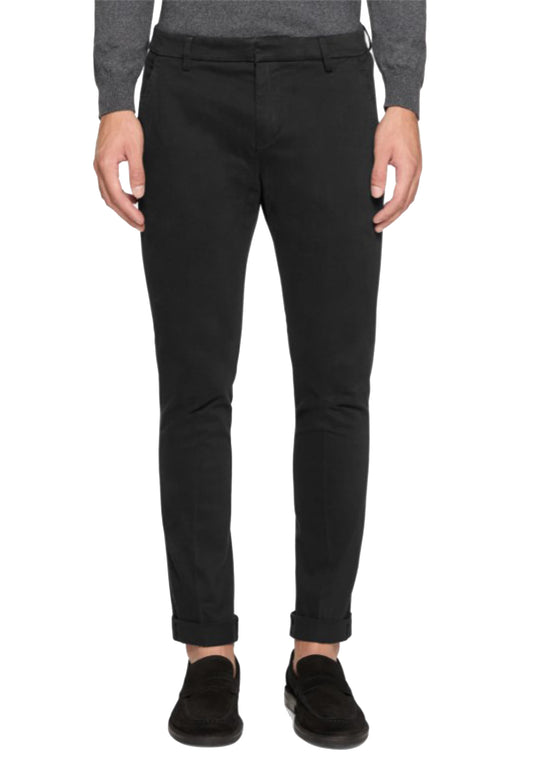 Gaubert Dondup A23 black cotton chino trousers