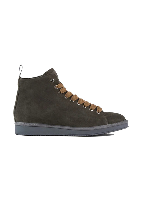 Men's leather ankle shoes P01 khaki Panchic A23